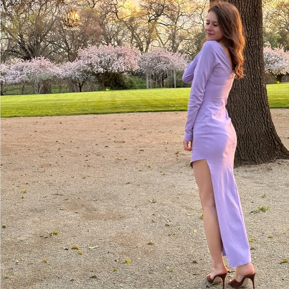 Lulus Dreaming About You Lilac Long Sleeve Maxi Dress - Picture 3 of 3